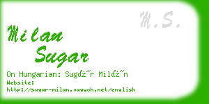 milan sugar business card
